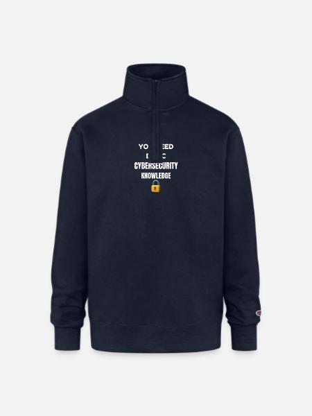 Basic Cybersecurity Knowledge Tee - Champion Unisex 1/4 Zip Pullover Sweatshirt - navy