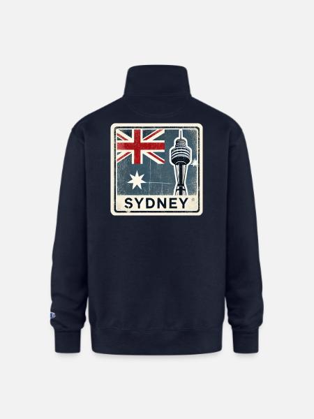 Sydney Tower - Champion Unisex 1/4 Zip Pullover Sweatshirt - navy