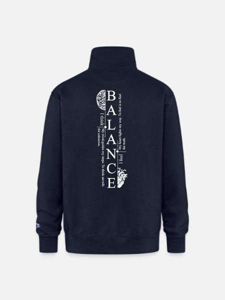 Balance Mind Graphic Tee - Champion Unisex 1/4 Zip Pullover Sweatshirt - navy