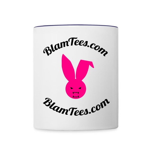BlamTees Logo 2 Colors Fluffy The Evil Blam Bunn - Contrast Coffee Mug