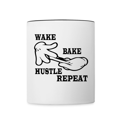 Wake bake hustle repeat - Contrast Coffee Mug