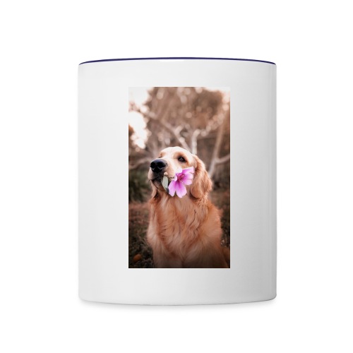 Golden with flower - Contrast Coffee Mug