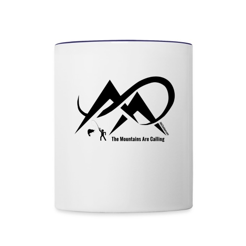 Fishing - The Mountains Are Calling - Black Logo - Contrast Coffee Mug