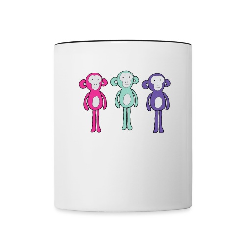 Three chill monkeys - Contrast Coffee Mug