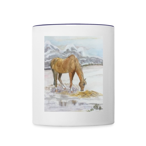Horse grazing - Contrast Coffee Mug