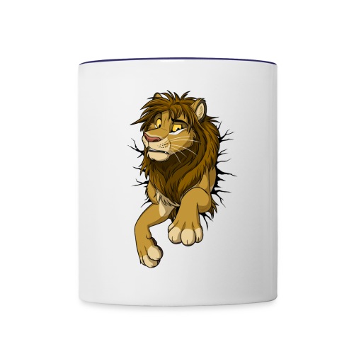STUCK Lion (black cracks) - Contrast Coffee Mug
