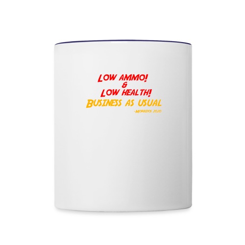 Low ammo & Low health + Logo - Contrast Coffee Mug