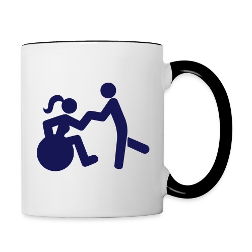 Dancing lady wheelchair user with man - Contrast Coffee Mug