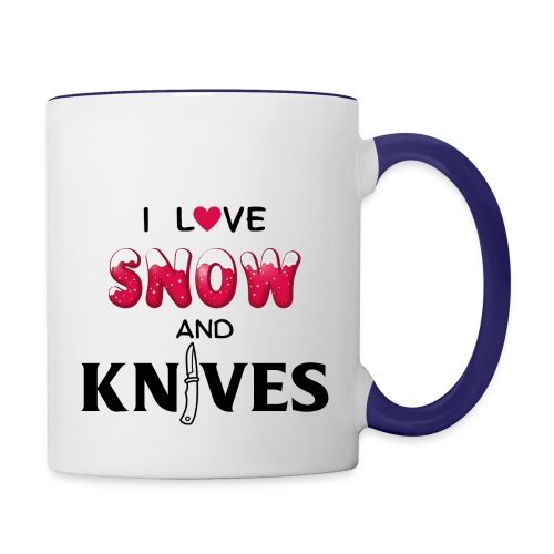 I Love Snow and Knives - Contrast Coffee Mug