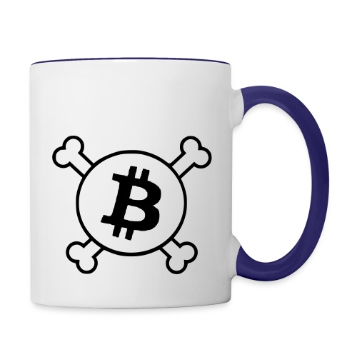 btc pirateflag jolly roger bitcoin pirate flag - Contrast Coffee Mug