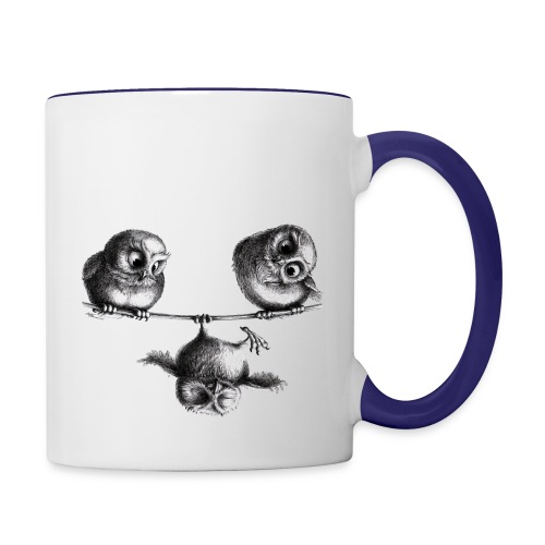 three owls - freedom and fun - Contrast Coffee Mug