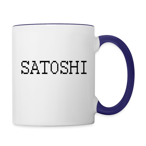 satoshi stroke only one word satoshi, bitcoiners - Contrast Coffee Mug