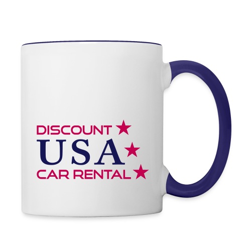 Discount USA Mens White Tee with small logo - Contrast Coffee Mug