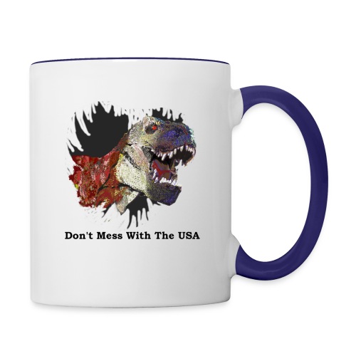 T-rex Mascot Don't Mess with the USA - Contrast Coffee Mug