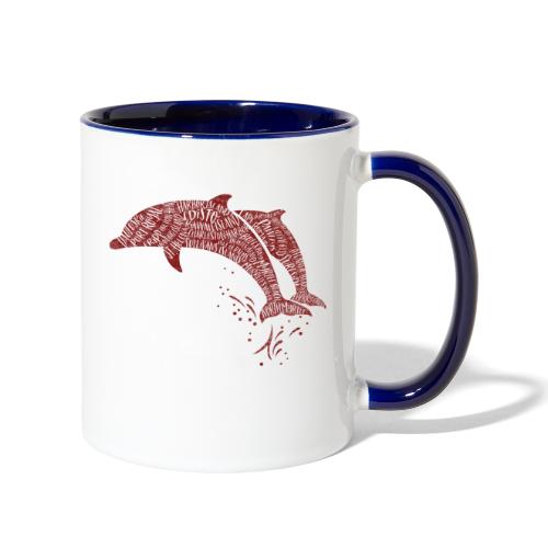 Dolphin's Commute_Red - Contrast Coffee Mug