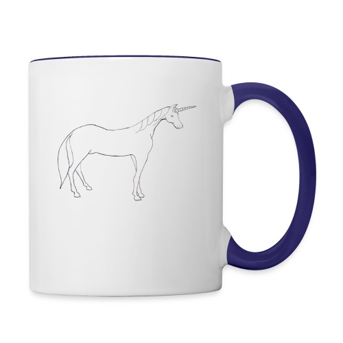 unicorn outline - Contrast Coffee Mug