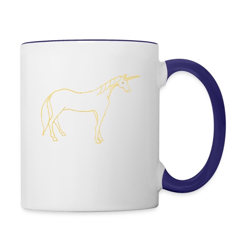 unicorn gold outline - Contrast Coffee Mug