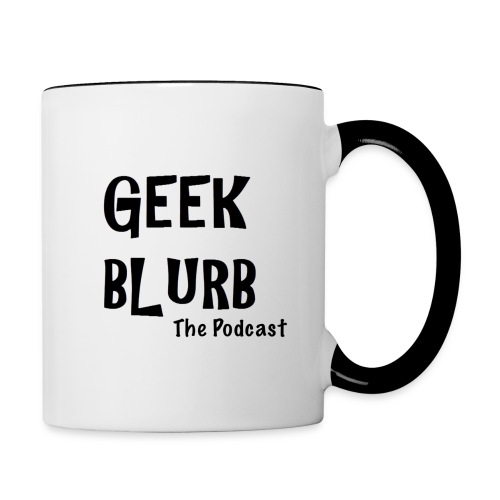 Geek Blurb (Transparent, Black Logo) - Contrast Coffee Mug
