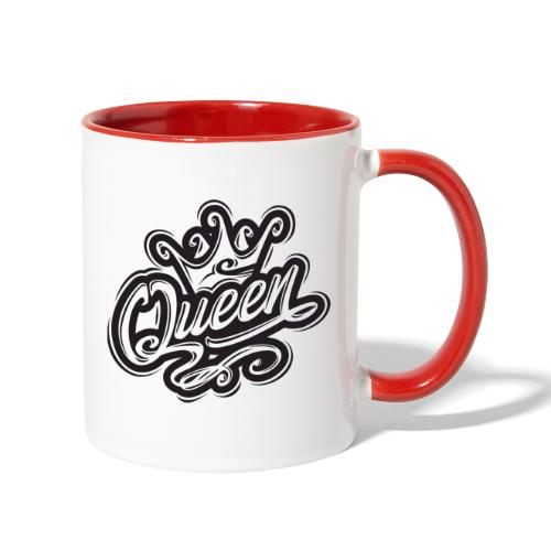 Queen With Crown, Typography Design - Contrast Coffee Mug