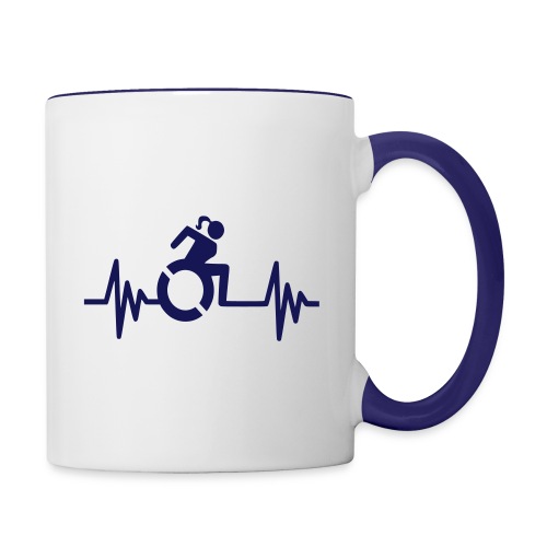 Wheelchair girl with a heartbeat. frequency # - Contrast Coffee Mug