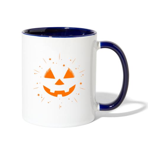 SKM Pumpkin Face & Stars, Orange - Contrast Coffee Mug