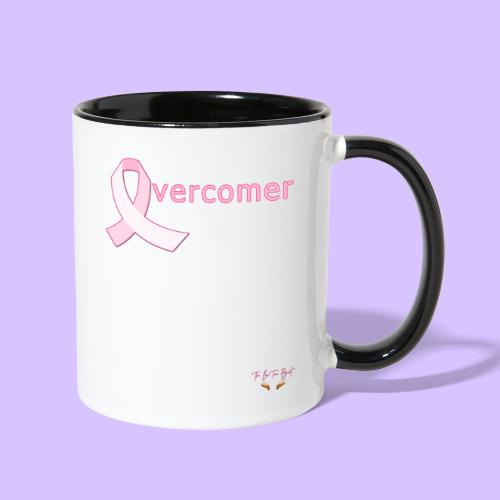 OVERCOMER - Breast Cancer Awareness - Contrast Coffee Mug
