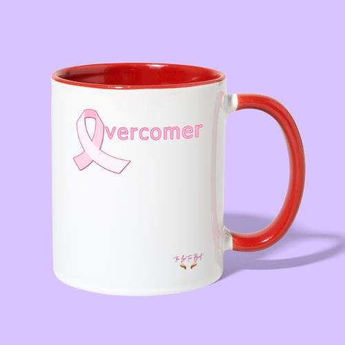 OVERCOMER - Breast Cancer Awareness - Contrast Coffee Mug