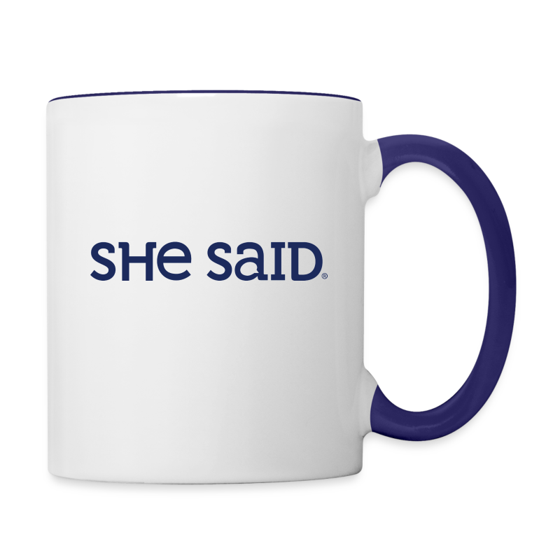 She Said Navy Blue Logo - Contrast Coffee Mug