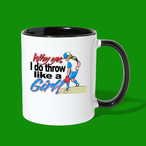 Softball Throw Like a Girl - Contrast Coffee Mug