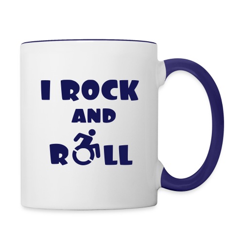 I rock and roll in my wheelchair, Music Humor * - Contrast Coffee Mug