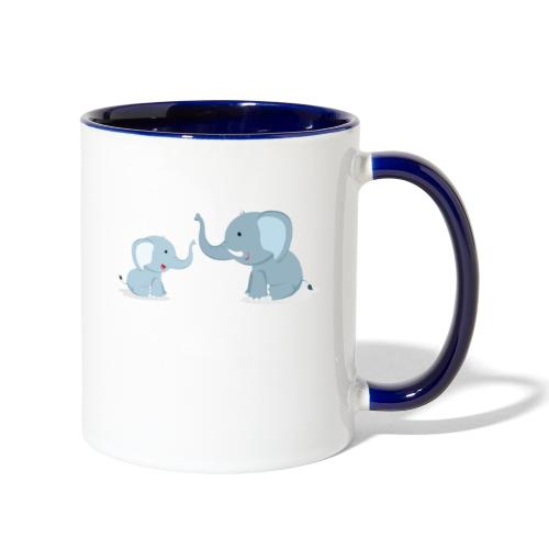 Father and Baby Son Elephant - Contrast Coffee Mug