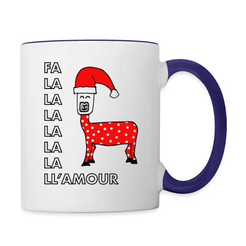 Christmas llama. - Contrast Coffee Mug