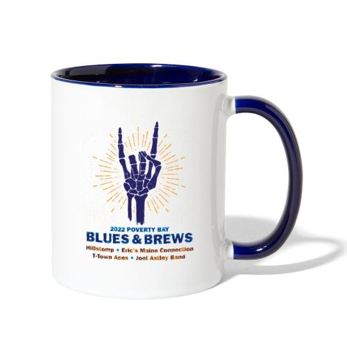 2022 Blues & Brews Skeleton Hand - Bands listed - Contrast Coffee Mug
