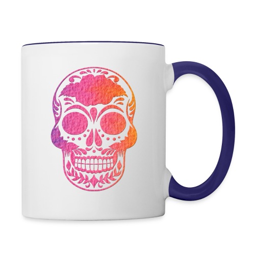 colorful skull - Contrast Coffee Mug