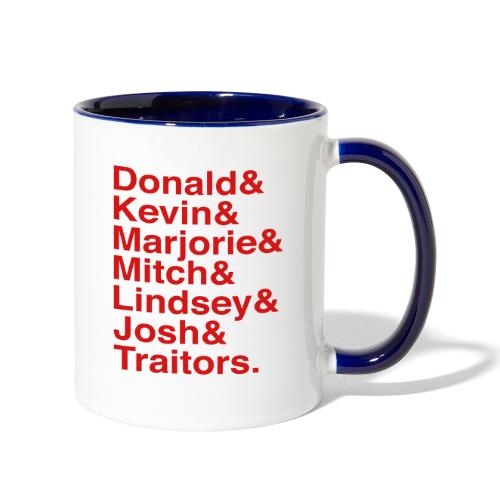 Republican Traitors Name Stack - Contrast Coffee Mug