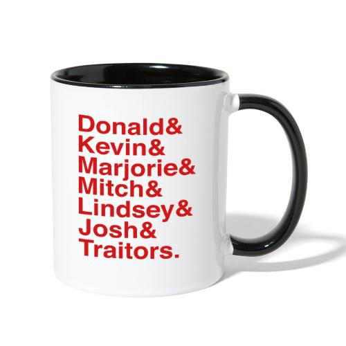 Republican Traitors Name Stack - Contrast Coffee Mug