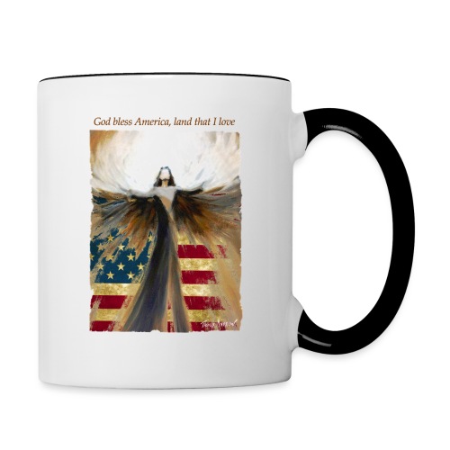 God bless America Angel_Strong color_Brown type - Contrast Coffee Mug