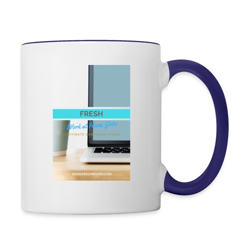 freshWork at home job leads - Contrast Coffee Mug