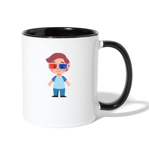 Boy with eye 3D glasses - Contrast Coffee Mug