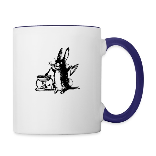 Cute Bunny Rabbit Cooking - Contrast Coffee Mug