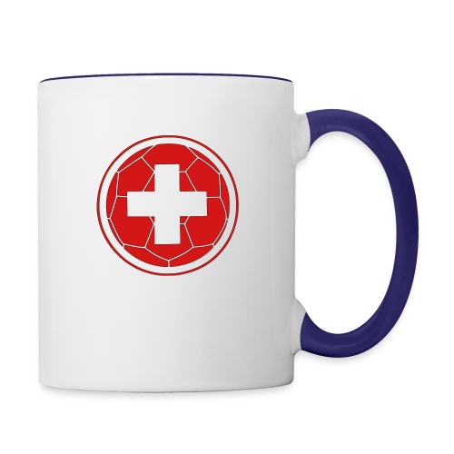 swiss flag soccer ball - Contrast Coffee Mug