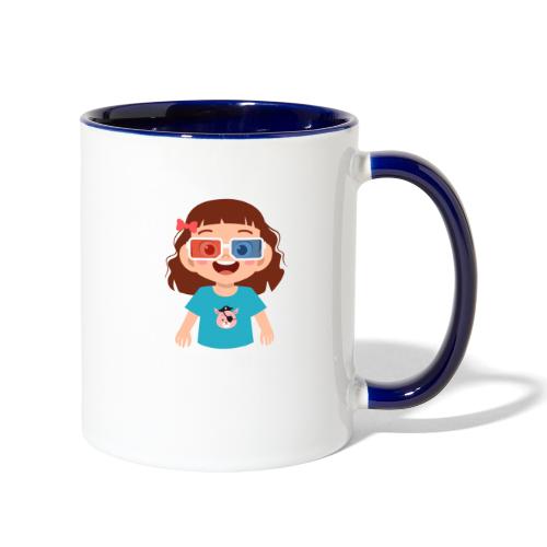Girl red blue 3D glasses doing Vision Therapy - Contrast Coffee Mug