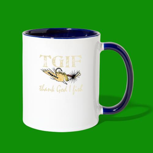 TGIF - Thank God I Fish - Contrast Coffee Mug
