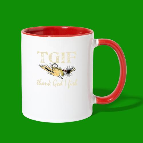 TGIF - Thank God I Fish - Contrast Coffee Mug
