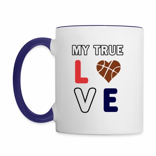 Basketball My True Love kids Coach Team Gift. - Contrast Coffee Mug