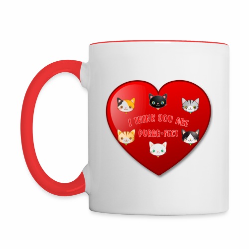 St Valentine Day Purr-fect Heart Alley Cat Pet Pun - Contrast Coffee Mug