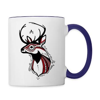 CERF - Tasse bicolore - blanc/bleu cobalt - Droite