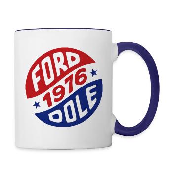 Gerald Ford & Bob Dole 1976 Presidential Campaign - Contrast Coffee Mug - white/cobalt blue - Right