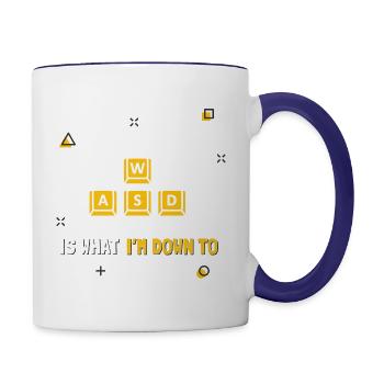 WASD IS WHAT I'M DOWN TO - Contrast Coffee Mug - white/cobalt blue - Right