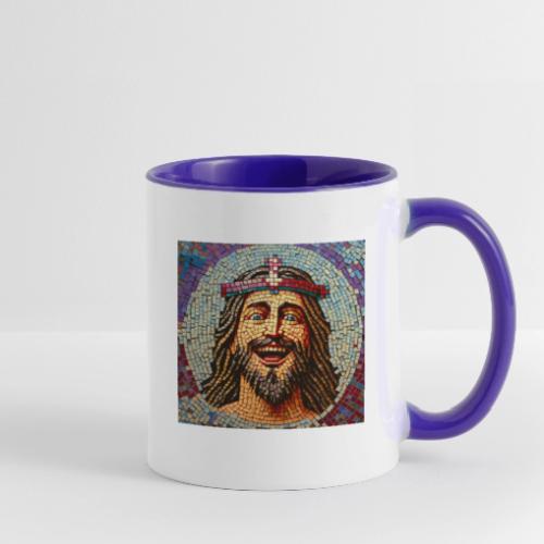 happy mosaic jesus - Contrast Coffee Mug